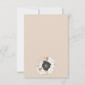 グレーパンパスチャークリースボホモノグラム結婚ズ 出欠カード (裏面)