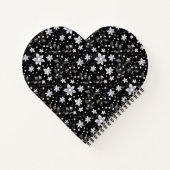 グレーパーソナライズされたと黒の花柄 ノートブック (裏面)