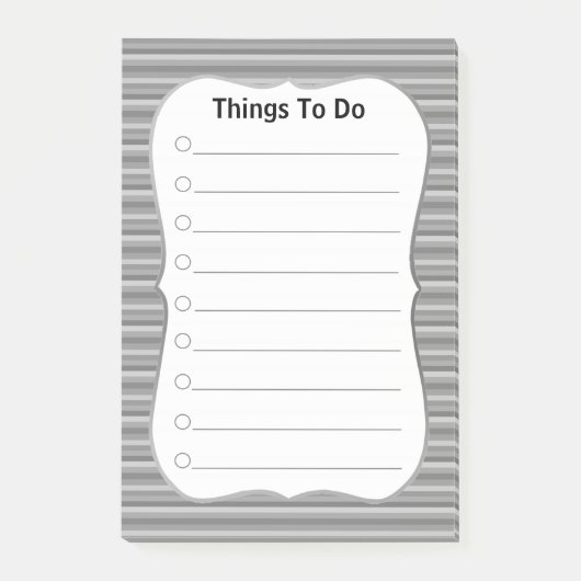 グレーパーソナライズされたの上で行う事ストライプの項 ポストイット (正面)