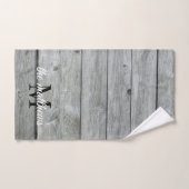 グレーパーソナライズされたカントリー素朴モノグラム名 バスタオルセット (ハンドタオル)