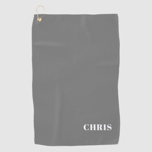 グレーパーソナライズされたゴルフタオル ゴルフタオル (正面)