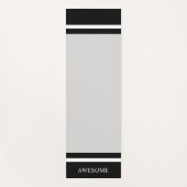 グレーパーソナライズされたストライプのの白黒 ヨガマット (正面)