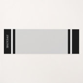 グレーパーソナライズされたストライプのの白黒 ヨガマット (正面(横))