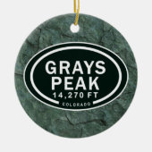 グレーパーソナライズされたスピークコロラドロッキーマウンテン セラミックオーナメント (正面)