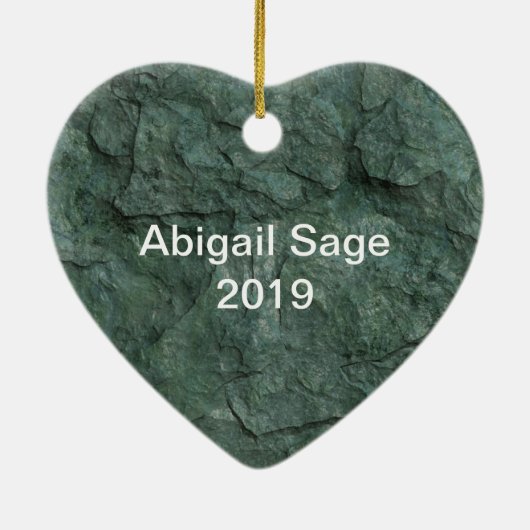 グレーパーソナライズされたズピークCOマウンテンハートオーナメント セラミックオーナメント (裏面)