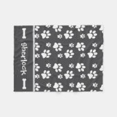 グレーパーソナライズされたドッグ毛布の子犬のギフト フリースブランケット (正面(横))