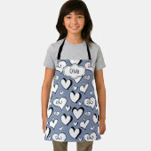 グレーパーソナライズされたハートエプロン エプロン (インサイチュ)