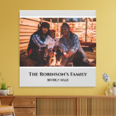 グレーパーソナライズされたフレームの写真(文字付き) キャンバスプリント (インサイチュ (リビング))