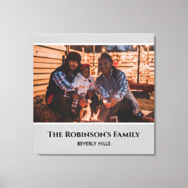 グレーパーソナライズされたフレームの写真(文字付き) キャンバスプリント