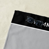 グレーパーソナライズされたブラックスイムチーム泳ぐ人名 ビーチタオル (インサイチュ)