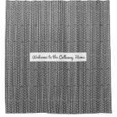 グレーパーソナライズされたヘリ素朴ンボーンパターン シャワーカーテン (正面)