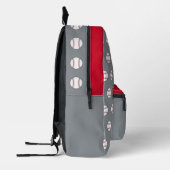 グレーパーソナライズされたベースボールバックパック プリントバックパック (左)