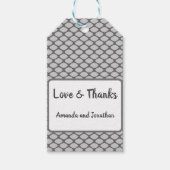 グレーパーソナライズされたホワイトフィッシュ結婚ネットありがとう ギフトタグ (正面)