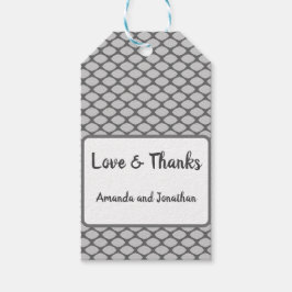 グレーパーソナライズされたホワイトフィッシュ結婚ネットありがとう ギフトタグ