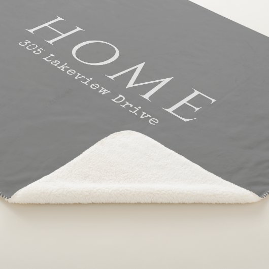 グレーパーソナライズされたホームタイポグラフィ(アドレス付き) シェルパブランケット (3/4)