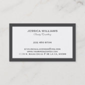 グレーパーソナライズされたミニマルとホワイト 名刺 (裏面)