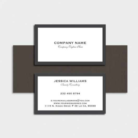 グレーパーソナライズされたミニマルとホワイト 名刺