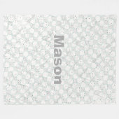 グレーパーソナライズされたモダンテペのパターン フリースブランケット (正面(横))