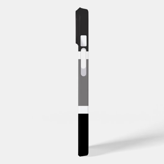 グレーパーソナライズされたモダン白黒ストライプ名 Case-Mate iPhoneケース (裏面 / 左)