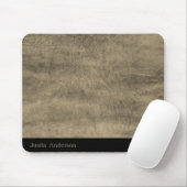 グレーパーソナライズされたレザーマウスマット(イニシャル) マウスパッド (マウス)
