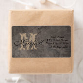 グレーパーソナライズされたレザー出荷住所 シール (インサイチュ)