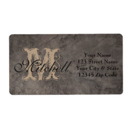 グレーパーソナライズされたレザー出荷住所 シール