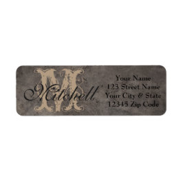 グレーパーソナライズされたレザー差出人住所ラベル ラベル