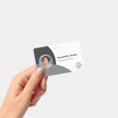 グレーパーソナライズされた写真、ロゴ、バーコード従業員 バッジ (手持ち)