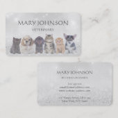 グレーパーソナライズされた獣医のビジネスカート 名刺 (正面/裏面)
