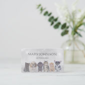 グレーパーソナライズされた獣医のビジネスカート 名刺 (スタンド正面)