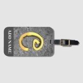 グレーパーソナライズされた&金ゴールドモノグラム文字C ラゲッジタグ (正面横)