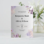 グレーパープルの結婚式招待状 招待状 (スタンド正面)