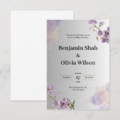 グレーパープルの結婚式招待状 招待状 (正面/裏面)