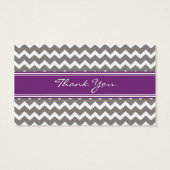 グレーパープルシェブロン結婚式の引き出物ラベル (裏面)