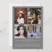 グレーパープル紙吹雪卒業発表 招待状 (裏面)