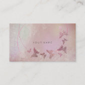 グレーパープル赤面バレエピンクバタフライメタル 名刺 (正面)