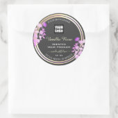 グレーパープル金ゴールド製品ラベルカスタムロゴフローラ ラウンドシール (バッグ)