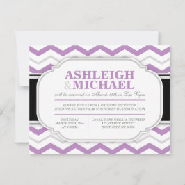 グレーパープル チェブロン 結婚式の披露宴のみ 招待状