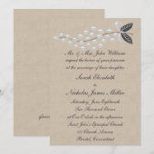 グレーパールズパーチメント結婚式招待状 招待状 (正面/裏面)