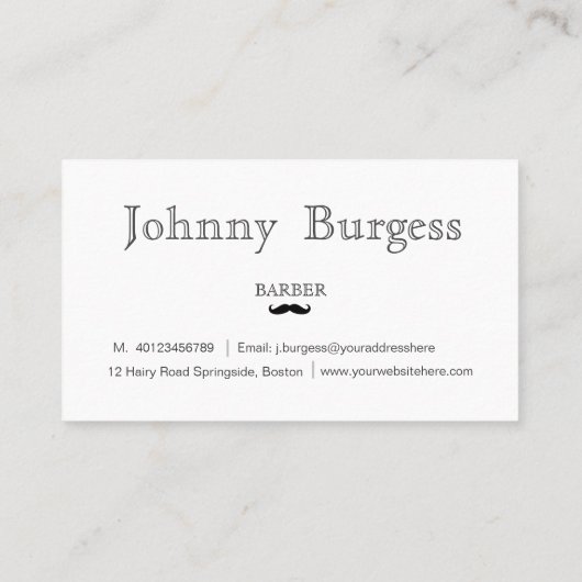 グレーヒップスタープロフェッショナル理容師鋼モダン材 名刺 (裏面)