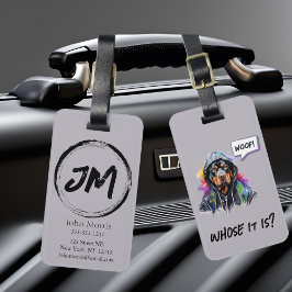 グレーヒップホップロットワイラー ラゲッジタグ