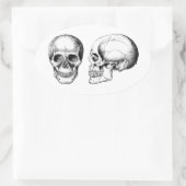 グレーヒトスカル顔側 楕円形シール (バッグ)