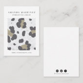 グレーヒョウ柄イヤリング表示名刺 名刺 (正面/裏面)