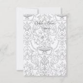 グレービクトリアンモノグラム結婚クレスト 招待状 (裏面)