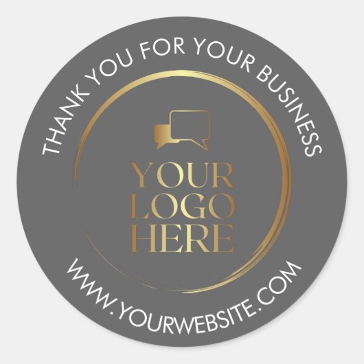 グレービジネス感謝ステッカーカスタムロゴのクリーン ラウンドシール (正面)