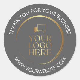 グレービジネス感謝ステッカーカスタムロゴのクリーン ラウンドシール