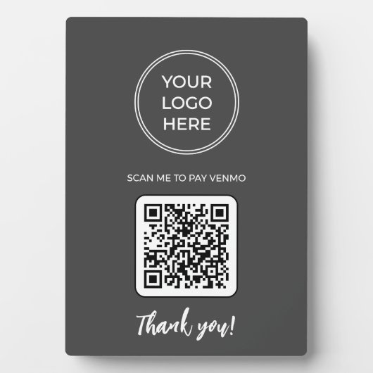 グレービジネスQRコードスキャン私の看板 フォトプラーク (正面)