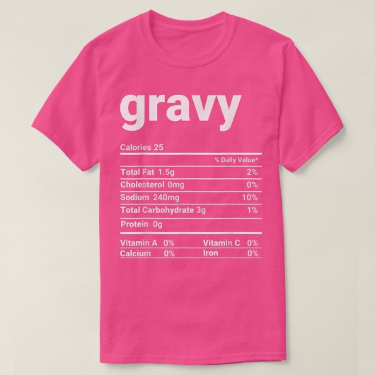 グレービー栄養の事実感謝服 Tシャツ (デザイン正面)