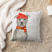 グレーピットブルテリアウォーターカラークリスマス クッション (ブランケット)