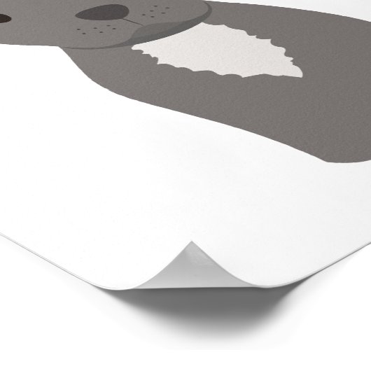 グレーピットブルドッグ子供部屋&キッズルームデコールポスター ポスター (角)